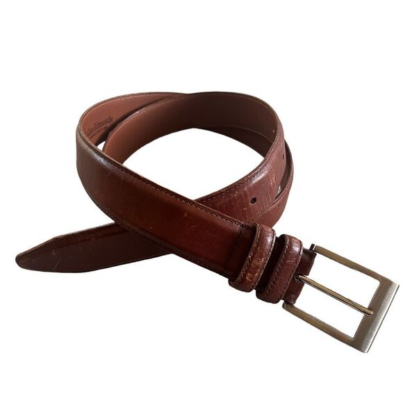 Allen Edmunds Wide Basic Work Belt Brown Leather 40 - Picture 1 of 6